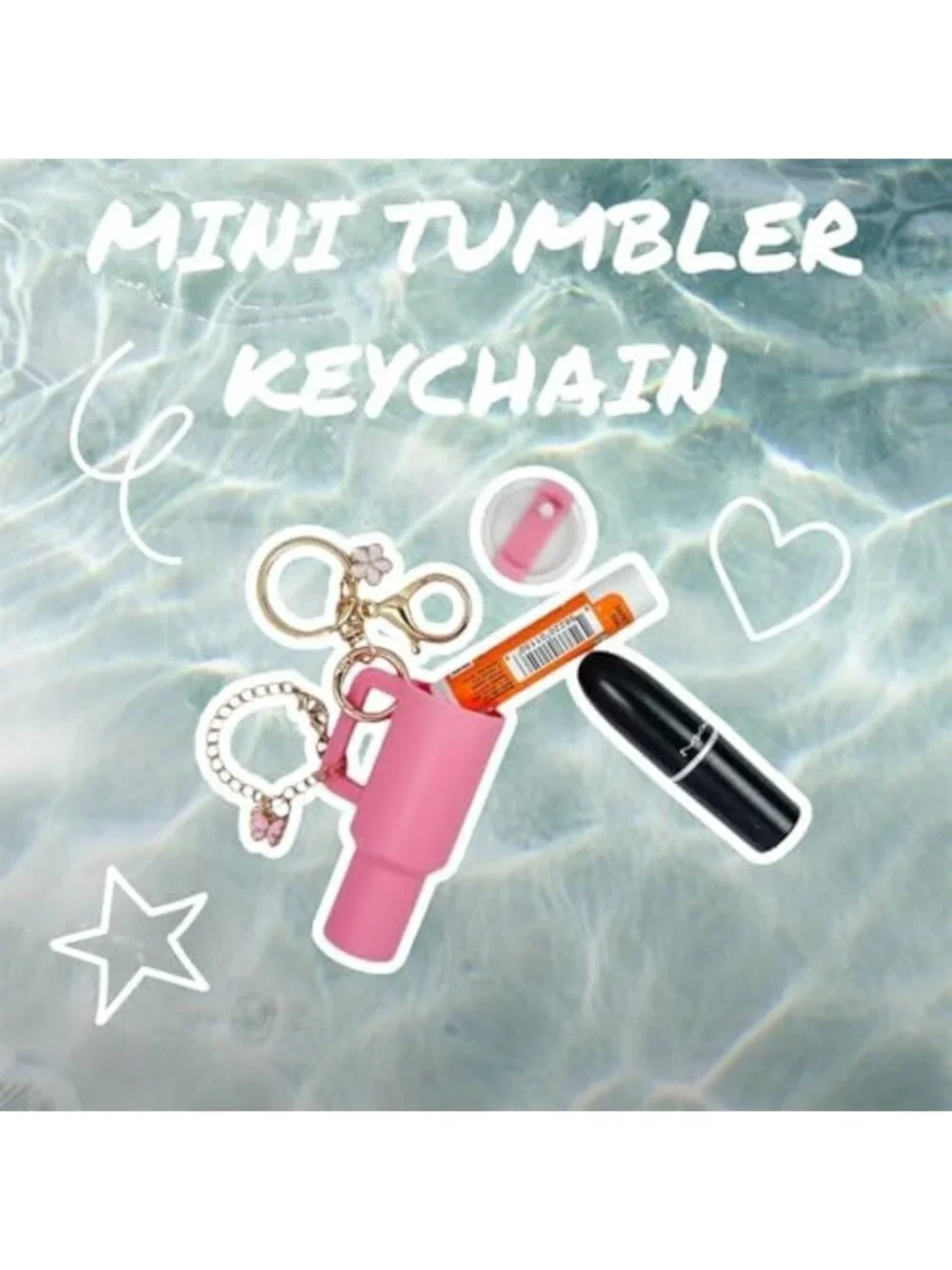 Cute Mini Tumbler Keychain Charm for Lip Balm & Chapstick Holder - Purse